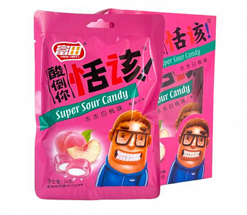 Жевательные конфеты "Super Sour Candy" Персик 36гр 1шт/20уп